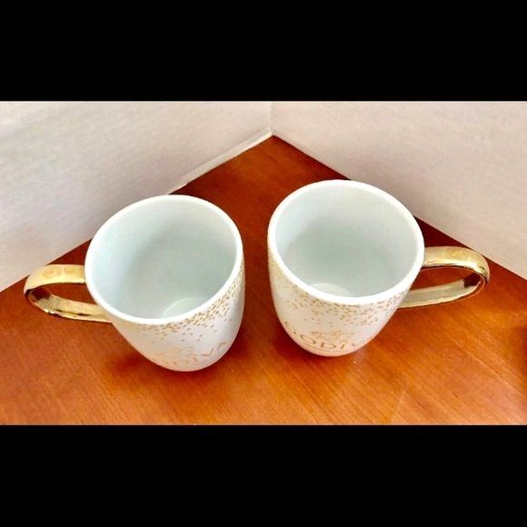 GODIVA Chocolatier Gold Handle FINE PORCELAIN Coffee Mugs Cup Set of 2 - Picture 5 of 7